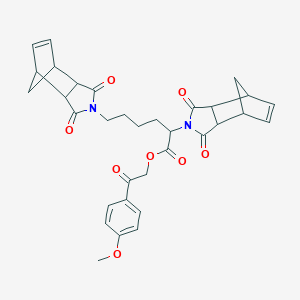 molecular formula C33H34N2O8 B341280 2-(4-methoxyphenyl)-2-oxoethyl 2,6-bis(1,3-dioxo-1,3,3a,4,7,7a-hexahydro-2H-4,7-methanoisoindol-2-yl)hexanoate 