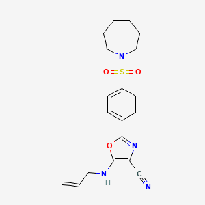 molecular formula C19H22N4O3S B3412805 5-(Allylamino)-2-(4-(azepan-1-ylsulfonyl)phenyl)oxazole-4-carbonitrile CAS No. 940999-86-0