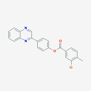molecular formula C22H15BrN2O2 B341281 4-(2-Quinoxalinyl)phenyl 3-bromo-4-methylbenzoate 