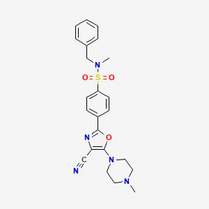 molecular formula C23H25N5O3S B3412821 N-benzyl-4-[4-cyano-5-(4-methylpiperazin-1-yl)-1,3-oxazol-2-yl]-N-methylbenzenesulfonamide CAS No. 941004-84-8