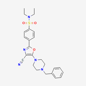 4-[5-(4-benzylpiperazin-1-yl)-4-cyano-1,3-oxazol-2-yl]-N,N-diethylbenzenesulfonamide