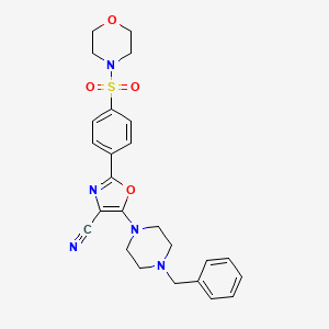 molecular formula C25H27N5O4S B3412845 5-(4-Benzylpiperazin-1-yl)-2-(4-(morpholinosulfonyl)phenyl)oxazole-4-carbonitrile CAS No. 941244-35-5