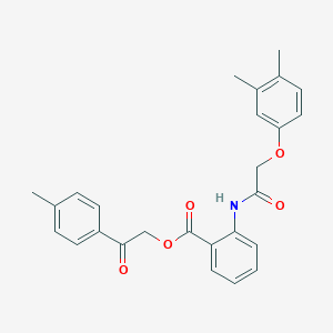 molecular formula C26H25NO5 B341285 2-(4-Methylphenyl)-2-oxoethyl 2-{[(3,4-dimethylphenoxy)acetyl]amino}benzoate 