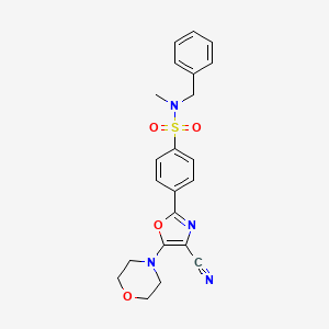 molecular formula C22H22N4O4S B3412850 N-benzyl-4-(4-cyano-5-morpholinooxazol-2-yl)-N-methylbenzenesulfonamide CAS No. 941250-19-7