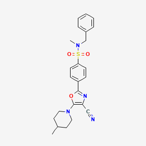 N-benzyl-4-[4-cyano-5-(4-methylpiperidin-1-yl)-1,3-oxazol-2-yl]-N-methylbenzenesulfonamide