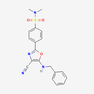 molecular formula C19H18N4O3S B3412882 4-(5-(benzylamino)-4-cyanooxazol-2-yl)-N,N-dimethylbenzenesulfonamide CAS No. 941265-04-9