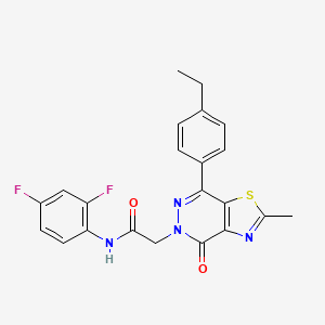 molecular formula C22H18F2N4O2S B3412919 N-(2,4-difluorophenyl)-2-(7-(4-ethylphenyl)-2-methyl-4-oxothiazolo[4,5-d]pyridazin-5(4H)-yl)acetamide CAS No. 941881-01-2