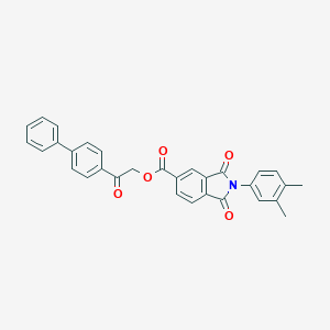 molecular formula C31H23NO5 B341292 2-[1,1'-Biphenyl]-4-yl-2-oxoethyl 2-(3,4-dimethylphenyl)-1,3-dioxo-5-isoindolinecarboxylate 
