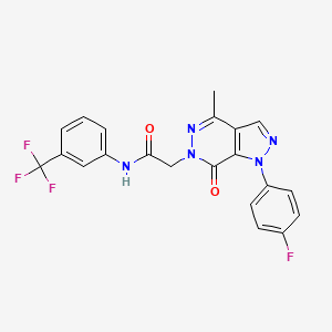 molecular formula C21H15F4N5O2 B3412929 2-(1-(4-fluorophenyl)-4-methyl-7-oxo-1H-pyrazolo[3,4-d]pyridazin-6(7H)-yl)-N-(3-(trifluoromethyl)phenyl)acetamide CAS No. 941884-44-2