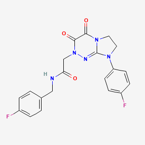 molecular formula C20H17F2N5O3 B3412936 N-(4-fluorobenzyl)-2-(8-(4-fluorophenyl)-3,4-dioxo-3,4,7,8-tetrahydroimidazo[2,1-c][1,2,4]triazin-2(6H)-yl)acetamide CAS No. 941887-91-8