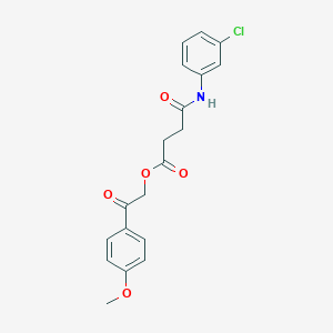 molecular formula C19H18ClNO5 B341295 2-(4-Methoxyphenyl)-2-oxoethyl 4-[(3-chlorophenyl)amino]-4-oxobutanoate 