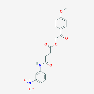 molecular formula C19H18N2O7 B341296 2-(4-Methoxyphenyl)-2-oxoethyl 4-{3-nitroanilino}-4-oxobutanoate 
