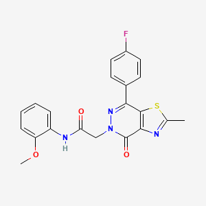 molecular formula C21H17FN4O3S B3412960 2-(7-(4-fluorophenyl)-2-methyl-4-oxothiazolo[4,5-d]pyridazin-5(4H)-yl)-N-(2-methoxyphenyl)acetamide CAS No. 941897-88-7