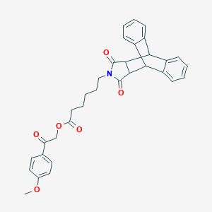 2-(4-Methoxyphenyl)-2-oxoethyl 6-(16,18-dioxo-17-azapentacyclo[6.6.5.0~2,7~.0~9,14~.0~15,19~]nonadeca-2,4,6,9,11,13-hexaen-17-yl)hexanoate (non-preferred name)