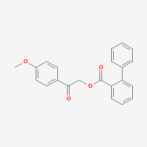 molecular formula C22H18O4 B341300 2-(4-Methoxyphenyl)-2-oxoethyl biphenyl-2-carboxylate 