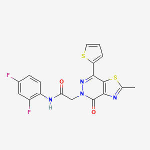 molecular formula C18H12F2N4O2S2 B3413004 N-(2,4-difluorophenyl)-2-(2-methyl-4-oxo-7-(thiophen-2-yl)thiazolo[4,5-d]pyridazin-5(4H)-yl)acetamide CAS No. 941927-70-4