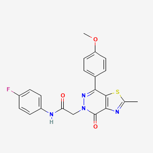 molecular formula C21H17FN4O3S B3413036 N-(4-fluorophenyl)-2-(7-(4-methoxyphenyl)-2-methyl-4-oxothiazolo[4,5-d]pyridazin-5(4H)-yl)acetamide CAS No. 941942-82-1