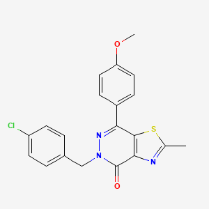 molecular formula C20H16ClN3O2S B3413037 5-(4-chlorobenzyl)-7-(4-methoxyphenyl)-2-methylthiazolo[4,5-d]pyridazin-4(5H)-one CAS No. 941942-98-9