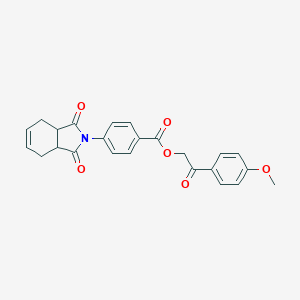 molecular formula C24H21NO6 B341304 2-(4-methoxyphenyl)-2-oxoethyl 4-(1,3-dioxo-1,3,3a,4,7,7a-hexahydro-2H-isoindol-2-yl)benzoate 