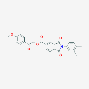 molecular formula C26H21NO6 B341305 2-(4-Methoxyphenyl)-2-oxoethyl 2-(3,4-dimethylphenyl)-1,3-dioxo-5-isoindolinecarboxylate 