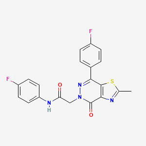 molecular formula C20H14F2N4O2S B3413052 N-(4-fluorophenyl)-2-(7-(4-fluorophenyl)-2-methyl-4-oxothiazolo[4,5-d]pyridazin-5(4H)-yl)acetamide CAS No. 941949-54-8
