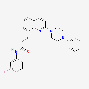molecular formula C27H25FN4O2 B3413057 N-(3-fluorophenyl)-2-{[2-(4-phenylpiperazin-1-yl)quinolin-8-yl]oxy}acetamide CAS No. 941954-79-6