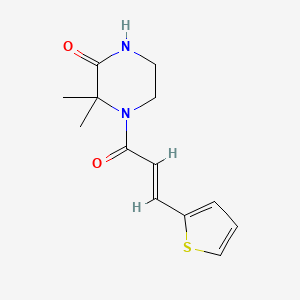 molecular formula C13H16N2O2S B3413077 (E)-3,3-dimethyl-4-(3-(thiophen-2-yl)acryloyl)piperazin-2-one CAS No. 941958-33-4