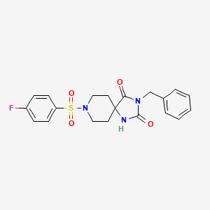 molecular formula C20H20FN3O4S B3413083 3-Benzyl-8-((4-fluorophenyl)sulfonyl)-1,3,8-triazaspiro[4.5]decane-2,4-dione CAS No. 941970-70-3