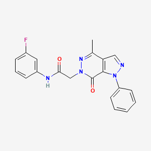 molecular formula C20H16FN5O2 B3413089 N-(3-fluorophenyl)-2-(4-methyl-7-oxo-1-phenyl-1H-pyrazolo[3,4-d]pyridazin-6(7H)-yl)acetamide CAS No. 941972-63-0