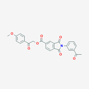 molecular formula C26H19NO7 B341310 2-(4-Methoxyphenyl)-2-oxoethyl 2-(3-acetylphenyl)-1,3-dioxo-5-isoindolinecarboxylate 