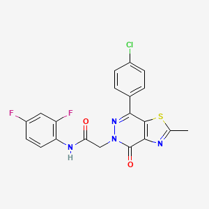molecular formula C20H13ClF2N4O2S B3413114 2-(7-(4-chlorophenyl)-2-methyl-4-oxothiazolo[4,5-d]pyridazin-5(4H)-yl)-N-(2,4-difluorophenyl)acetamide CAS No. 941986-72-7