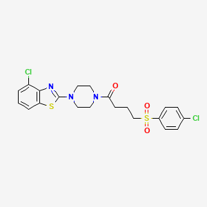 molecular formula C21H21Cl2N3O3S2 B3413118 1-(4-(4-Chlorobenzo[d]thiazol-2-yl)piperazin-1-yl)-4-((4-chlorophenyl)sulfonyl)butan-1-one CAS No. 941988-05-2