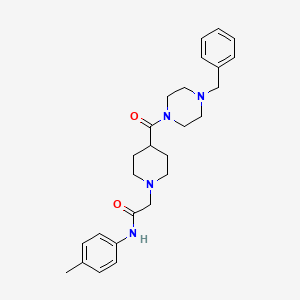 2-(4-(4-benzylpiperazine-1-carbonyl)piperidin-1-yl)-N-(p-tolyl)acetamide