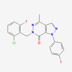 molecular formula C19H13ClF2N4O B3413146 6-(2-chloro-6-fluorobenzyl)-1-(4-fluorophenyl)-4-methyl-1H-pyrazolo[3,4-d]pyridazin-7(6H)-one CAS No. 942009-07-6