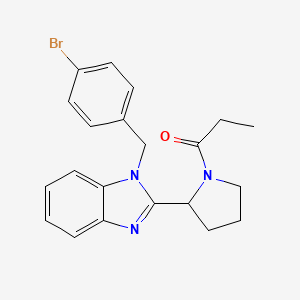molecular formula C21H22BrN3O B3413166 1-(4-bromobenzyl)-2-(1-propionylpyrrolidin-2-yl)-1H-benzimidazole CAS No. 943103-66-0