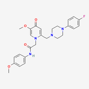molecular formula C26H29FN4O4 B3413180 2-(2-((4-(4-fluorophenyl)piperazin-1-yl)methyl)-5-methoxy-4-oxopyridin-1(4H)-yl)-N-(4-methoxyphenyl)acetamide CAS No. 946201-86-1