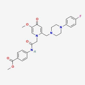 molecular formula C27H29FN4O5 B3413184 methyl 4-({[2-{[4-(4-fluorophenyl)piperazin-1-yl]methyl}-5-methoxy-4-oxopyridin-1(4H)-yl]acetyl}amino)benzoate CAS No. 946201-90-7