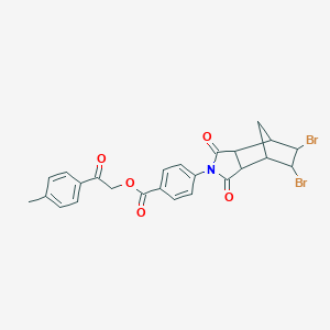 molecular formula C25H21Br2NO5 B341320 2-(4-methylphenyl)-2-oxoethyl 4-(5,6-dibromo-1,3-dioxooctahydro-2H-4,7-methanoisoindol-2-yl)benzoate 