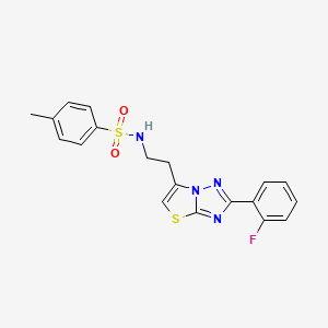 N-(2-(2-(2-fluorophenyl)thiazolo[3,2-b][1,2,4]triazol-6-yl)ethyl)-4-methylbenzenesulfonamide