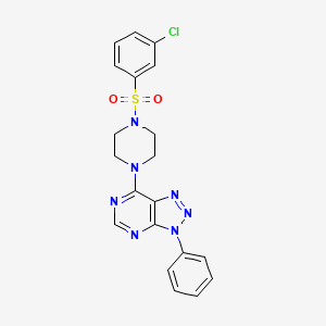 molecular formula C20H18ClN7O2S B3413211 1-(3-chlorobenzenesulfonyl)-4-{3-phenyl-3H-[1,2,3]triazolo[4,5-d]pyrimidin-7-yl}piperazine CAS No. 946206-51-5