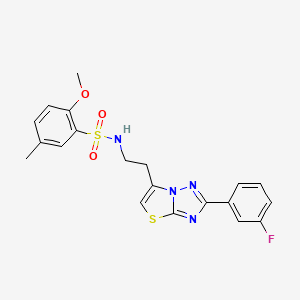 molecular formula C20H19FN4O3S2 B3413214 N-(2-(2-(3-fluorophenyl)thiazolo[3,2-b][1,2,4]triazol-6-yl)ethyl)-2-methoxy-5-methylbenzenesulfonamide CAS No. 946206-69-5