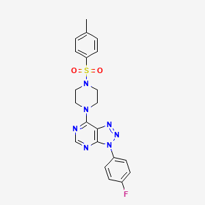 molecular formula C21H20FN7O2S B3413222 3-(4-fluorophenyl)-7-(4-tosylpiperazin-1-yl)-3H-[1,2,3]triazolo[4,5-d]pyrimidine CAS No. 946206-76-4