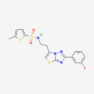 N-(2-(2-(3-fluorophenyl)thiazolo[3,2-b][1,2,4]triazol-6-yl)ethyl)-5-methylthiophene-2-sulfonamide