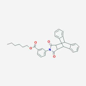 molecular formula C31H29NO4 B341323 Hexyl 3-(16,18-dioxo-17-azapentacyclo[6.6.5.02,7.09,14.015,19]nonadeca-2,4,6,9,11,13-hexaen-17-yl)benzoate 