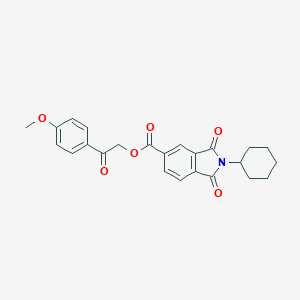 molecular formula C24H23NO6 B341324 2-(4-methoxyphenyl)-2-oxoethyl 2-cyclohexyl-1,3-dioxo-2,3-dihydro-1H-isoindole-5-carboxylate 