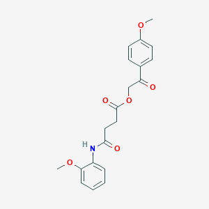 molecular formula C20H21NO6 B341325 2-(4-Methoxyphenyl)-2-oxoethyl 4-[(2-methoxyphenyl)amino]-4-oxobutanoate 