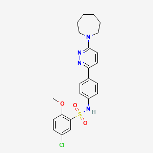 molecular formula C23H25ClN4O3S B3413252 N-[4-(6-azepan-1-ylpyridazin-3-yl)phenyl]-5-chloro-2-methoxybenzenesulfonamide CAS No. 946207-05-2