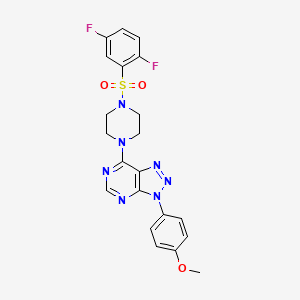 molecular formula C21H19F2N7O3S B3413258 1-(2,5-difluorobenzenesulfonyl)-4-[3-(4-methoxyphenyl)-3H-[1,2,3]triazolo[4,5-d]pyrimidin-7-yl]piperazine CAS No. 946207-09-6