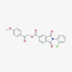 molecular formula C24H16ClNO6 B341326 2-(4-Methoxyphenyl)-2-oxoethyl 2-(2-chlorophenyl)-1,3-dioxo-5-isoindolinecarboxylate 