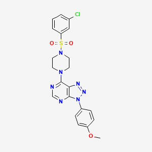 molecular formula C21H20ClN7O3S B3413261 1-(3-chlorobenzenesulfonyl)-4-[3-(4-methoxyphenyl)-3H-[1,2,3]triazolo[4,5-d]pyrimidin-7-yl]piperazine CAS No. 946207-12-1